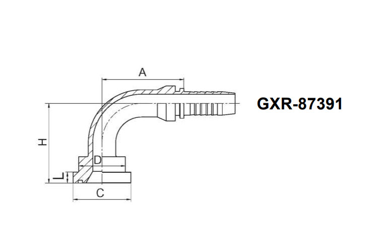 90° SAE 法兰 3000 PSI