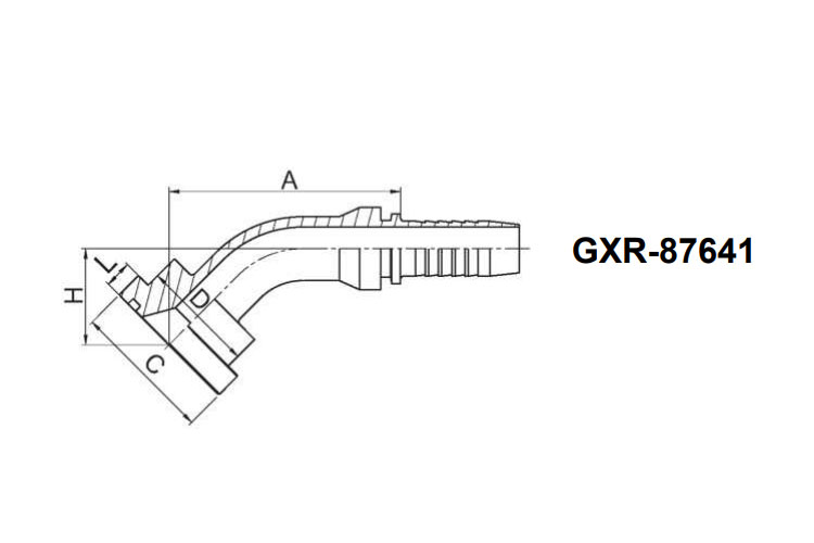 45° SAE 法兰 6000 PSI