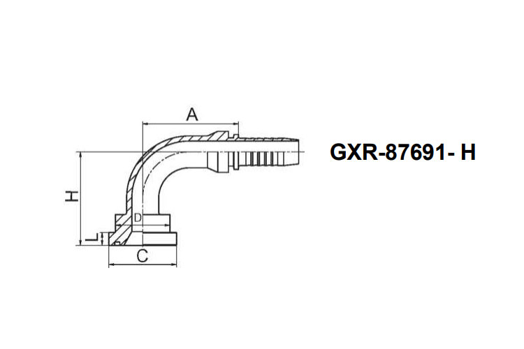 90° SAE 法兰 6000 PSI